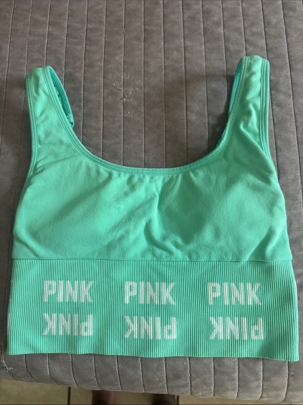 PINK Victoria's Secret Seamless Longline Sports Bra - Aqua Mint